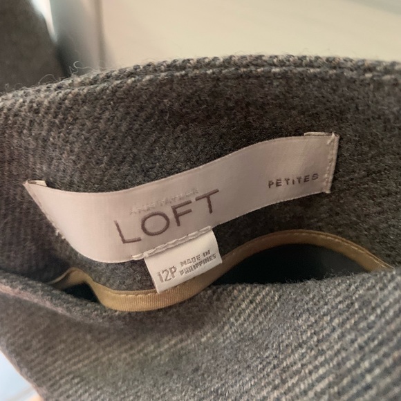 Brown/gray wool Loft size 12P skirt - Picture 4 of 4